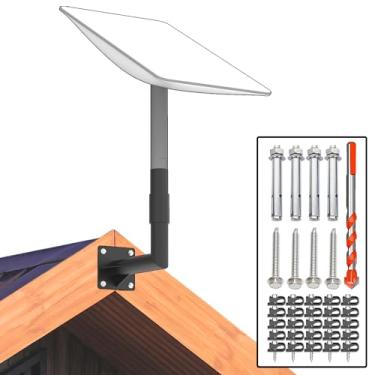 Imagem de Suporte de parede curto Starlink com design clickin, kit de montagem de pivô resistente Starlink compatível com prato retangular V2, suporte Starlink V2 com adaptador
