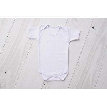 Imagem de Body bebê suedine manga curta 100% algodão - LETICIA CAT, Branco, RN