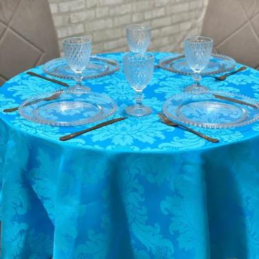 Imagem de Toalha de Mesa Jacquard Redonda para Festas Buffet Eventos - MUMUDECOR