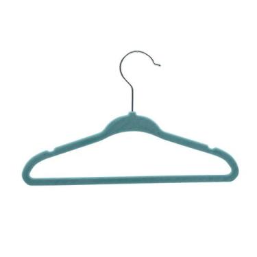 Imagem de Kit 30 Cabides 28cm infantil Veludo Azul Slim Antideslizante - ARBORET