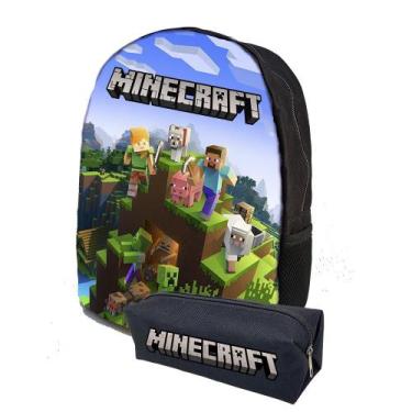 Imagem de Kit Mochila E Estojo Minecraft Infantil Fundamental - decarlos
