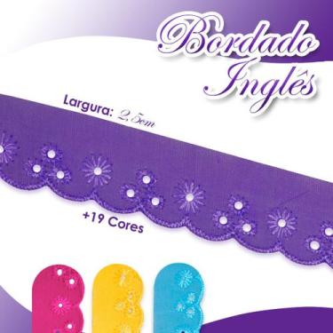 Imagem de Bordado Inglês - Rolo Com 13,7 Metros - Roxo - Nº:218 - Ctl61 - Nybc