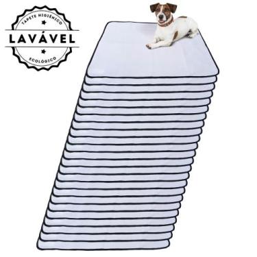 Imagem de Kit com 24 Tapetes Adestradores de Alta Absorção 100x70 Branco com bor