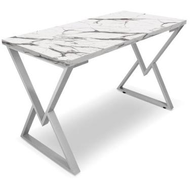 Imagem de Mesa P/ Escritório Jantar Gamer Daloa 1,00x0,60 Em Aço Tampo Em Madeir