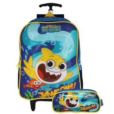 Imagem de Mochila Escolar De Rodinhas Com Estojo Baby Shark Infantil - Luxcel, A