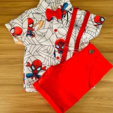 Imagem de Conjunto Menino Temático Luxo Homem Aranha +Bermuda - EDYNHOKIDS, 01 A