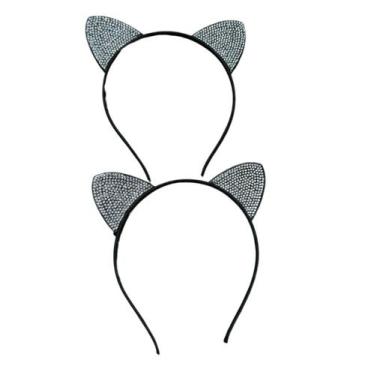 Imagem de Kit 6 Tiaras Arco Brilhosa Gatinha Infantil Festa 11cm - Blook