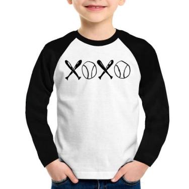 Imagem de Camiseta Raglan Infantil Xoxo Baseball Manga Longa - Foca na Moda, Bra