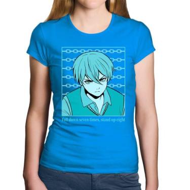 Imagem de Baby Look Algodão Fall Down Seven Times, Stand Up Eight - Foca na Moda