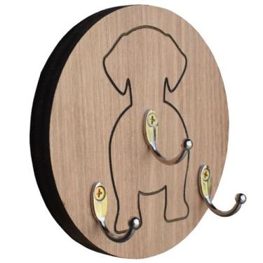 Imagem de Porta-Guia Pet Organizador 3in1 Chaveiro Coleiras MDF - Maderacco