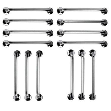 Imagem de Barra de Apoio 60cm Aço Inox Kit 14 Unidades Idoso Deficiente Cadeiran
