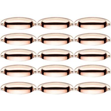 Imagem de Kit 15 Puxador Concha Paris Rose Gold Para Gaveta - RENNA