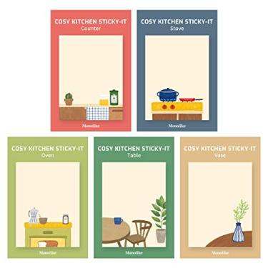 Imagem de Monolike Cosy Kitchen Sticky-it – Conjunto de 5 peças de bloco de notas autoadesivo 30 folhas