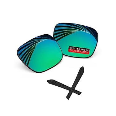 Imagem de iLikeo Lentes de reposição polarizadas de policarbonato PRO+ para óculos de sol Oakley Jupiter Squared OO9135 - Verde Jade