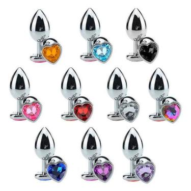 Imagem de Plug Anal Inox M Coração - shop mix, Azul Claro