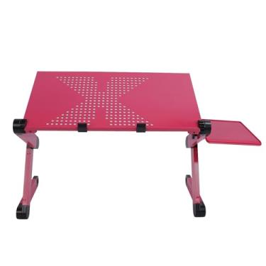 Imagem de Suporte Ajustável para Laptop, Suporte Portátil Dobrável de Alumínio para Computador Com Placa de Mouse e Base de Rotação de 360 ​​graus Bandeja de Colo Ergonômica para Cama