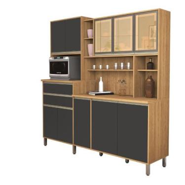 Imagem de Armário Gabi Cozinha Completa Compacta MDF Vidro Reflecta - Sambare Mo