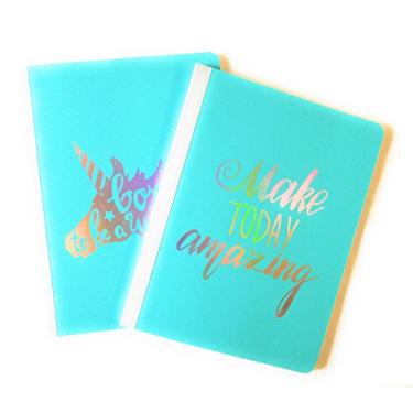 Imagem de Conjunto de capa de poliéster durável, composição, notebook, universidade, regravado – unicórnio