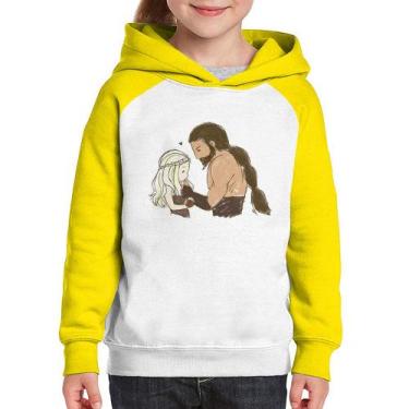 Imagem de Moletom Infantil Khal Drogo e Daenerys Targaryen - Foca na Moda, Branc
