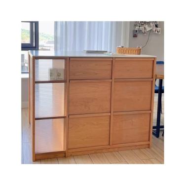 Imagem de LICONG-2020 Cozinha móvel ilha balcão ilha restaurante bar mesa de jantar cozinha aparador armário painel de controle de cozinha