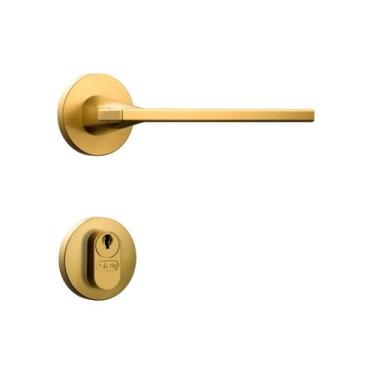 Imagem de Fechadura Externa Porta De Madeira Broca 40 Mm Stam Dourada