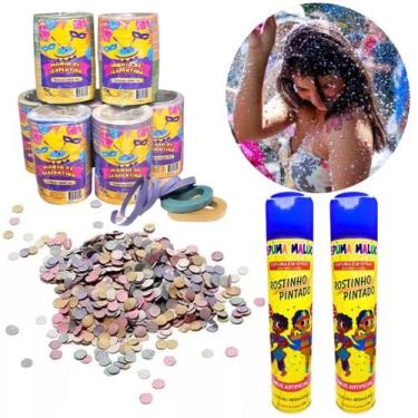 Imagem de Kit De Carnaval Rolinhos De Serpentina Confete E Espuminha - Rostinho 