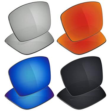 Imagem de Galvanic 4 pares de lentes polarizadas de substituição para Oakley Gascan Pack P03, Preto + rubi + gelo + cromado polarizado - Combo Pack, 0