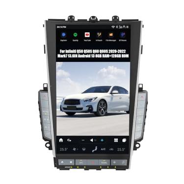 Imagem de AUCARAUTO AuCar 2025 Latest Mark 7 Android 13 unidade de cabeça de rádio automotivo para Infiniti Q50 Q50S Q60 Q60S 2020-2022, reprodutor de vídeo estéreo multimídia automotivo estilo T 13,6 polegadas
