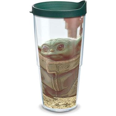 Imagem de Tervis Copo de viagem Star Wars The Mandalorian Child Made in USA com isolamento térmico de parede dupla mantém as bebidas frias e quentes, 680 g, clássico