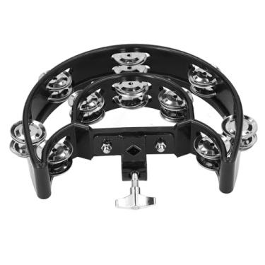 Imagem de Multifuncional Hi Hat Tambourine Drum Conjunto Com 40 Sinos - Suporte de Montagem Versátil - Som de Jingle Leve para Música Acústica - Adequada para Bateristas, Guitarristas e
