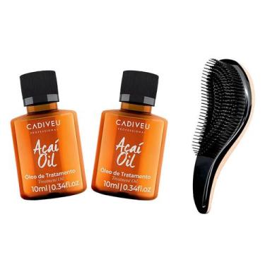Imagem de Kit 2 Açaí Oil Capilar Cadiveu 10ml +Escova de Cabelo - Cadiveu Profes