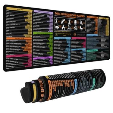 Imagem de Lucocia Office Excel – Tapete de mesa com atalhos de Excel para jogos, mouse pad grande para mesa, tapete de mesa de computador de 79,8 cm x 30 cm, teclado antiderrapante com atalhos (TS1121)