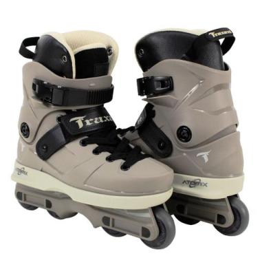 Imagem de Patins Traxart Atomix Cinza  Claro- 59mm ABEC-9 Cromo, # 5 = 36/37