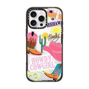 Imagem de CASETiFY Capa Impact para iPhone 16 Pro Max [2,5 m 4X proteção contra quedas de grau militar/compatível com Magsafe] - Howdy Cowgirl - preto transparente