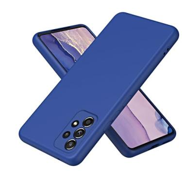 Imagem de Capa de silicone líquido para celular Samsung Galaxy A13 A23 A33 A53 A14 A24 A34 A54 A12 A22 A32 A52 A15 A25 A35 A55 5G, azul escuro, para A33 5G