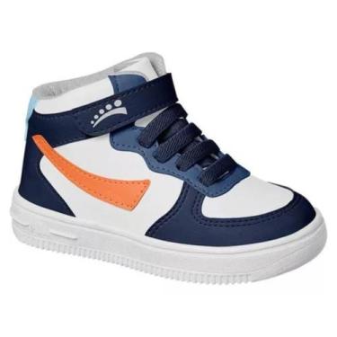 Imagem de Tênis Cano Alto Botinha Infantil Ortopasso Macio Calce Fácil, Azul, 30