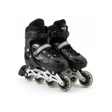 Imagem de Patins Roller Inline Infantil Tamanho G Ajustável do 39 ao 42 com 4 Rodas, Fecho Seguro...