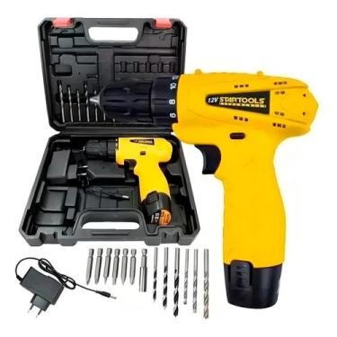 Imagem de Kit Furadeira Parafusadeira 15 Peças 12V Maleta Bivolt - Startools