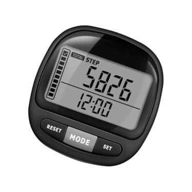 Imagem de DonDofla Pedômetro 3D Contador de passos para caminhadas e quilômetros, rastreador de passos simples com grande display digital e cordão de clipe, monitor de passos com precisão para mulheres, homens,