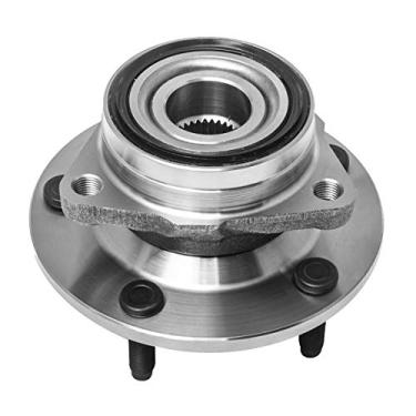 Imagem de Conjunto de rolamento e cubo da roda dianteira compatível com Dodge Ram 1500 1994 95 96 97 98 1999 (compatível com veículos 4WD com 2 rodas ABS) AUQDD 515006 [5 cubo de bagagem, 4WD 4X4] (sem sensor ABS)