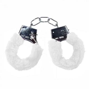 Imagem de Algema Em Metal Fetiche Policial Com Chaves em Pelúcia - Padrao, Branc