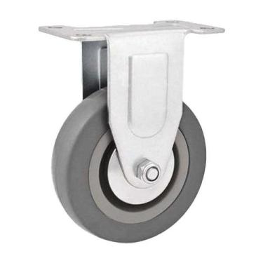 Imagem de Rodízio roda fixo borracha pvc cinza aço 3" 76mm - VONDER