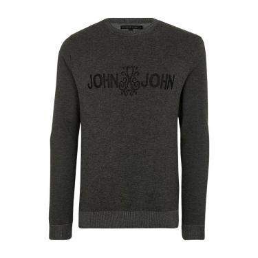 Imagem de Blusa Tricot John John Logo Grey Masculina-Masculino
