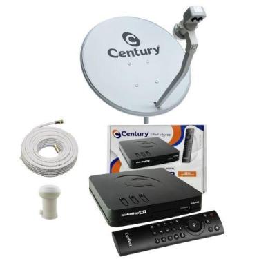 Imagem de Antena Parabólica Digital Century 60cm Banda Ku, Midiabox B7, Kit Comp