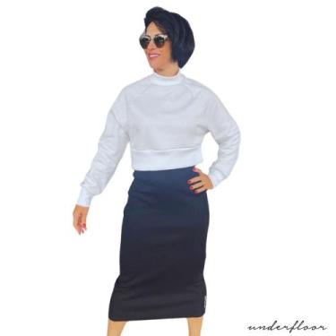Imagem de Moletom Feminino Cropped Estilo Blogueira Blusa de Frio Manga Longa Go