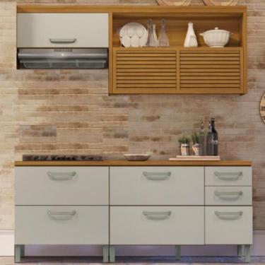 Imagem de Cozinha Compacta 3 Peças 5 Portas 4 Gavetas 100% MDF - Faura, Nature/O