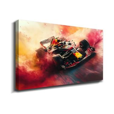 Imagem de BOHU ARTS Cartazes de carro arte em tela Red Bull Racing Rb19 arte de parede pintura de carro de corrida imagens estética de parede decoração para homens sala de estar quarto
