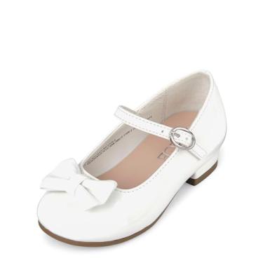 Imagem de The Children's Place Sapatos sociais de salto baixo, Laço branco, 18