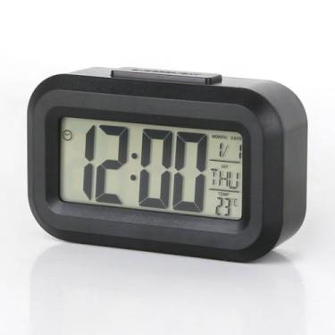 Imagem de Relógio Digital De Mesa Cabeçeira Quarto Academia Números Grandes Alarme Temperatura Despertador Cor Sortida