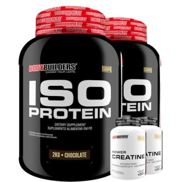 Imagem de Kit 2x Iso Protein 2kg + 2x Power Creatina 100g - Bodybuilders (Médio, Chocolate)